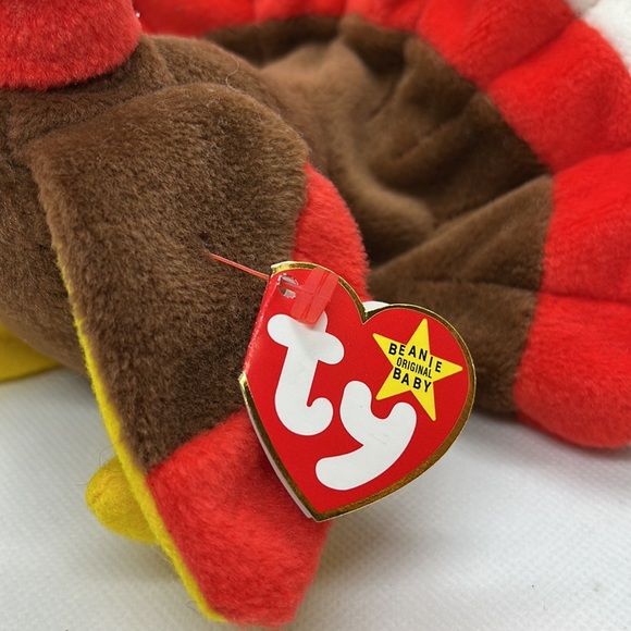 “Gobbles” Beanie Baby Turkey — RARE WITH 8 ERRORS & PVC PELLETS - Picture 4 of 14